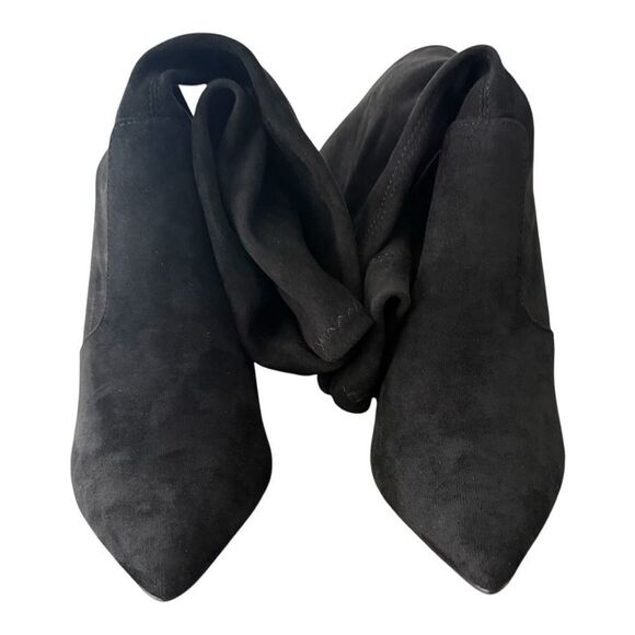 Shoe Dazzle Ysabella Over The Knee Heeled Black Boots Women's Size 10 D Wide - Picture 3 of 10